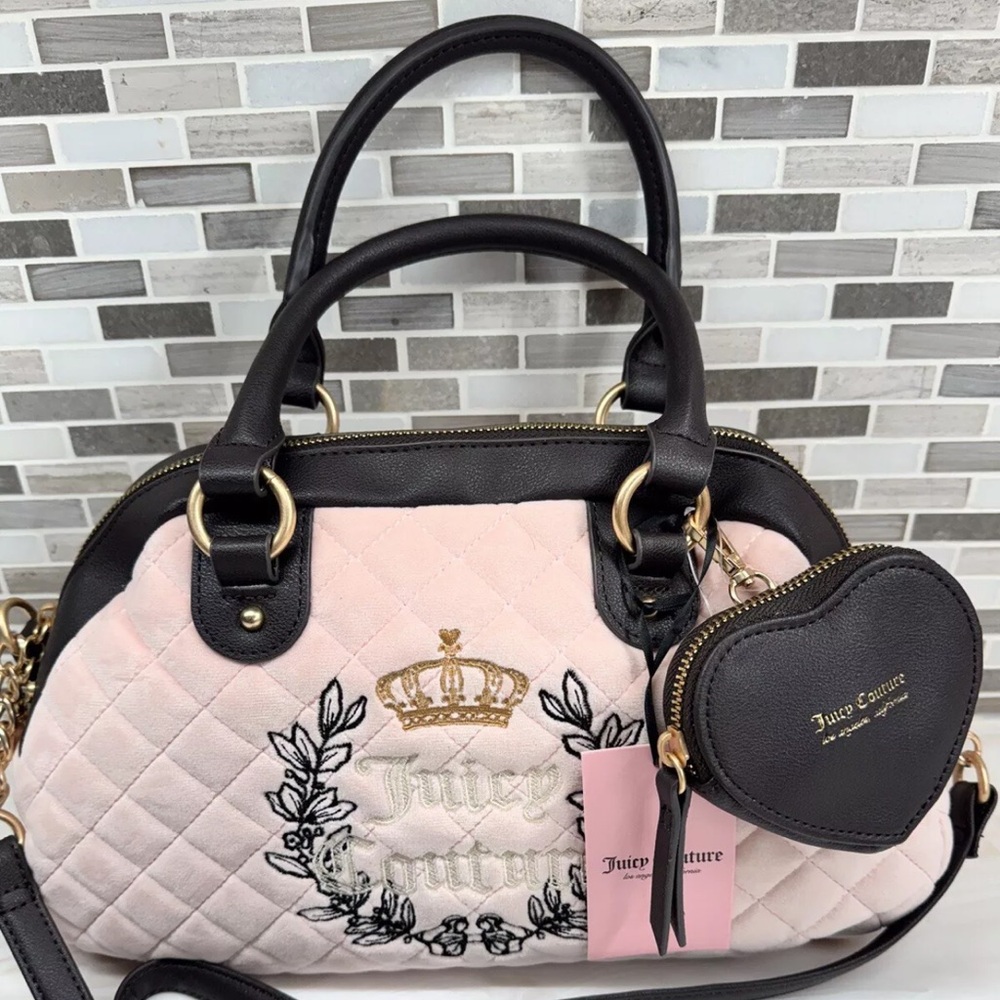 ✨️💕VIRAL  Juicy Couture Royal Couture pink clay- chocolate Satchel ✨️💕